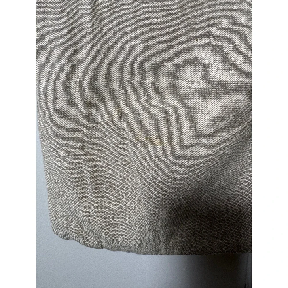 Shabby Chic Floral Embroidered Cotton Pillow Sham Tan Boho Crewel 25x15